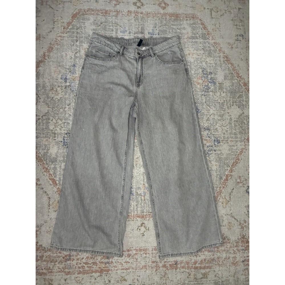 Streetwear Wide Leg Womens Size 10 High Waisted Baggy Denim Pants Y2K-Skater